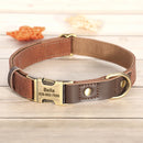 Personalized PU Leather Dog Collar - Custom Engraved ID