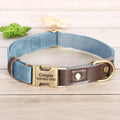 Personalized PU Leather Dog Collar - Custom Engraved ID