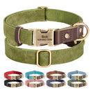 Personalized PU Leather Dog Collar - Custom Engraved ID