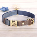 Personalized PU Leather Dog Collar - Custom Engraved ID